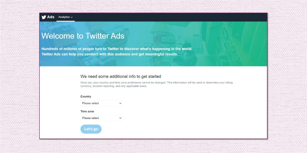 creating twitter ads account